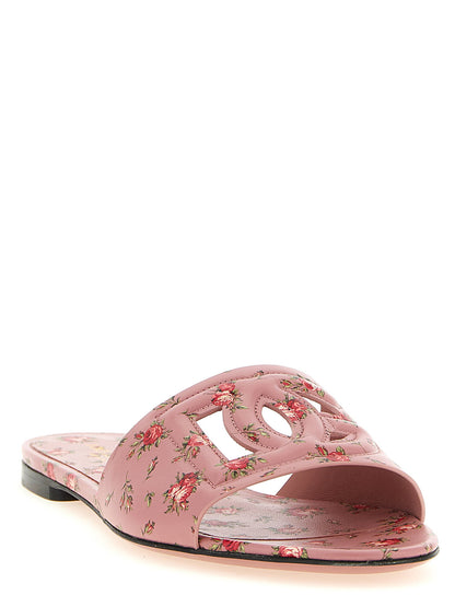 Dolce &amp; Gabbana Leather Slides Pink