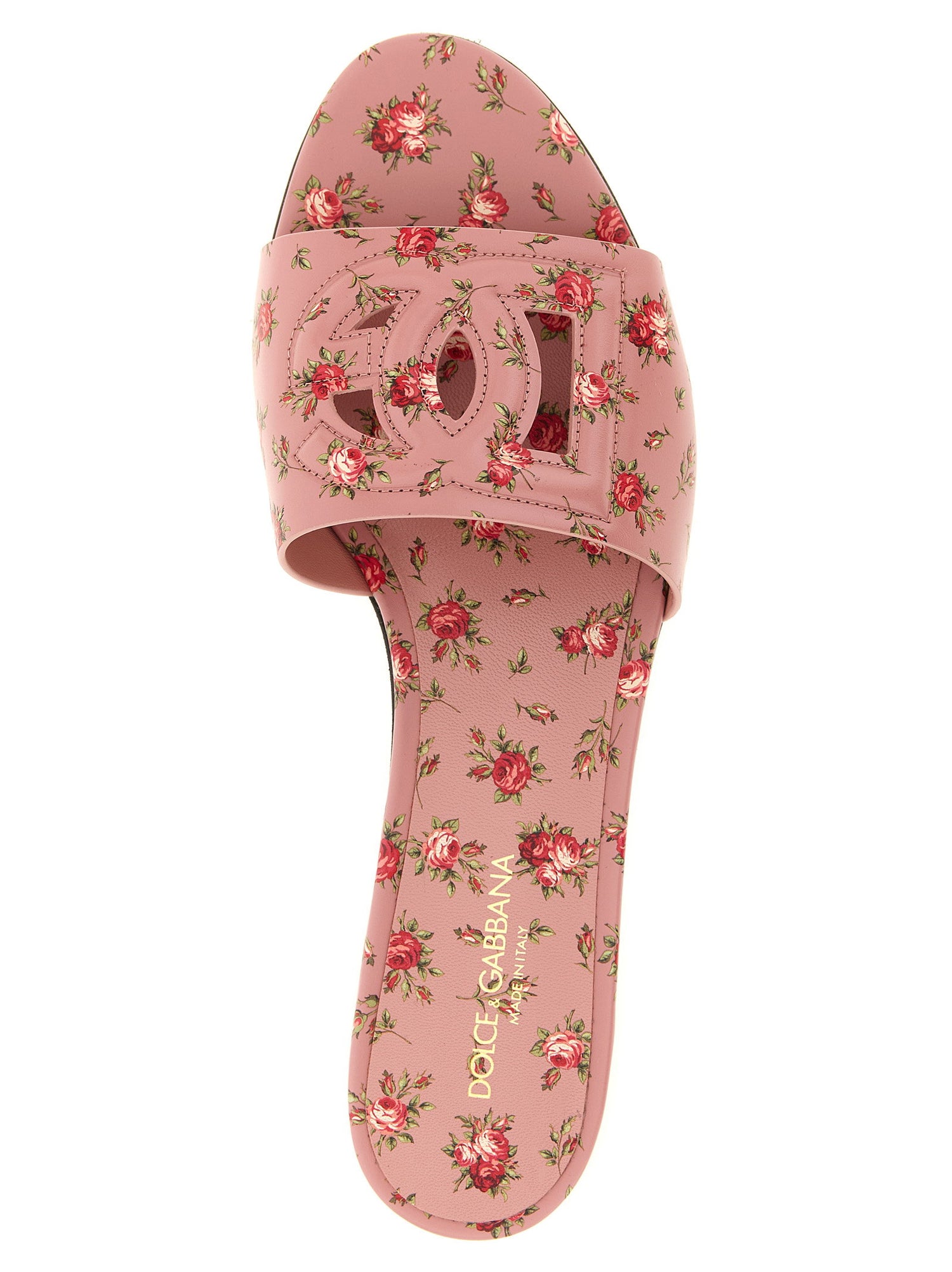 Dolce &amp; Gabbana Leather Slides Pink