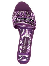 Dolce & Gabbana Maiolica Embroidery Slides Purple