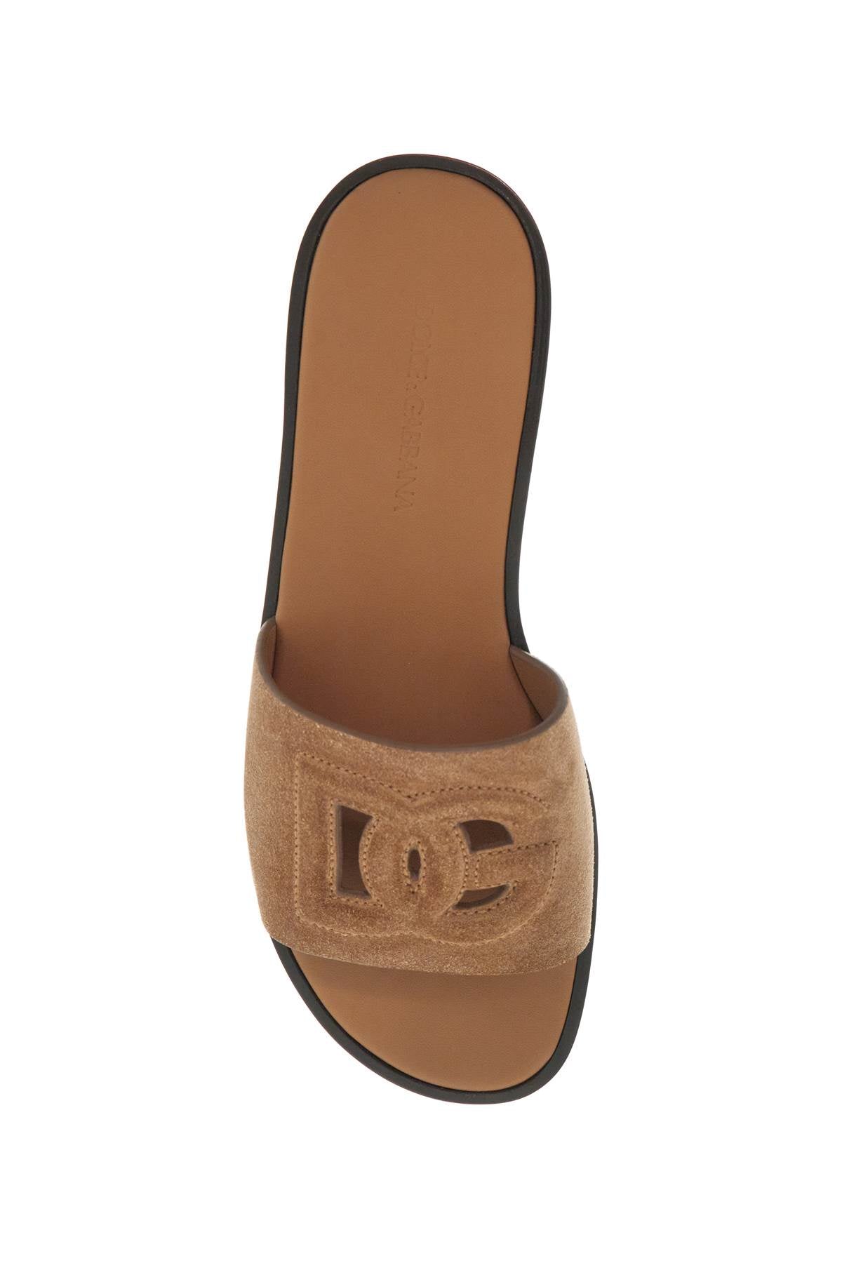 D&amp;G Logo suede slides