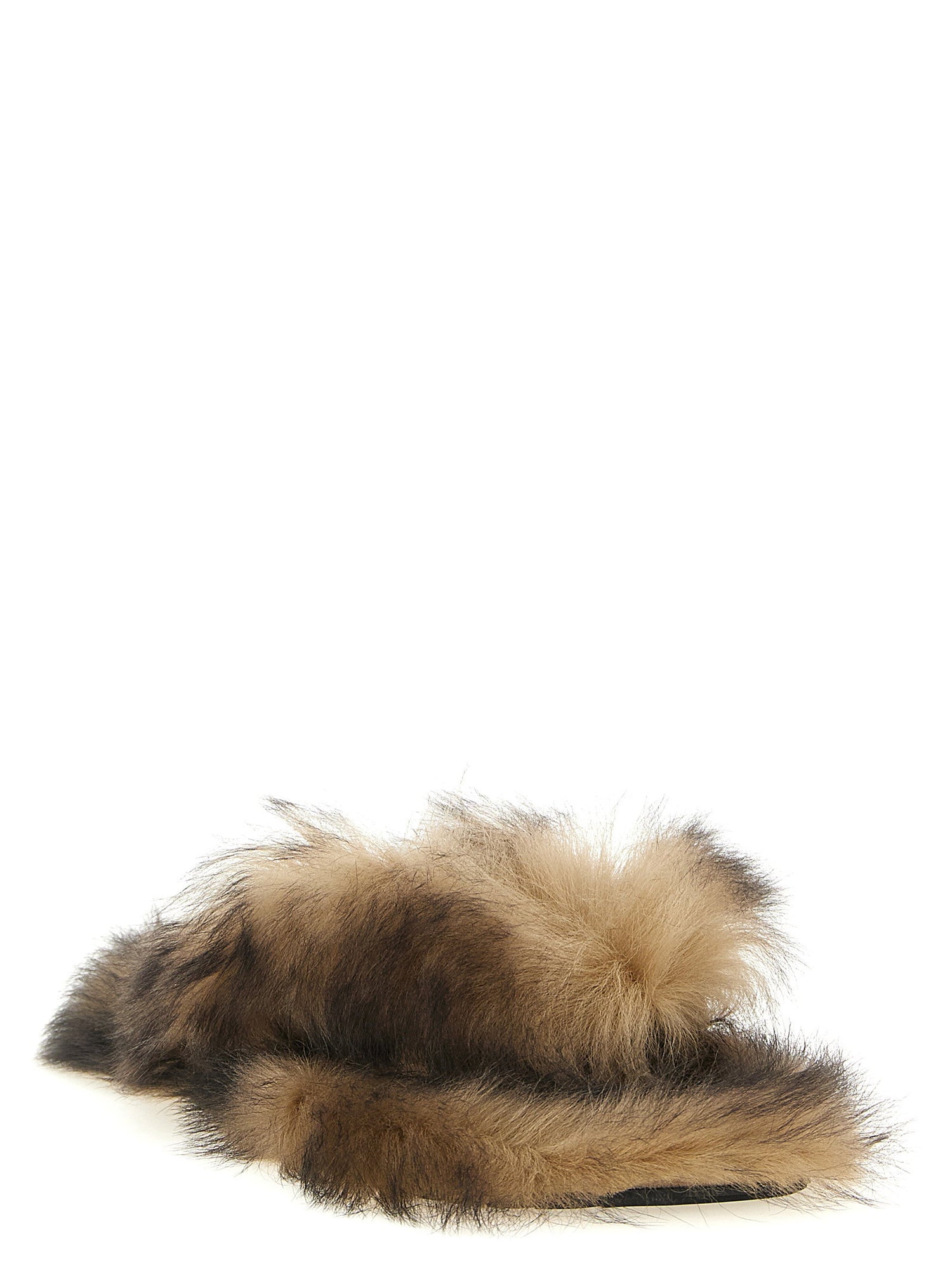 Dolce &amp; Gabbana Sheepskin Sandals Brown