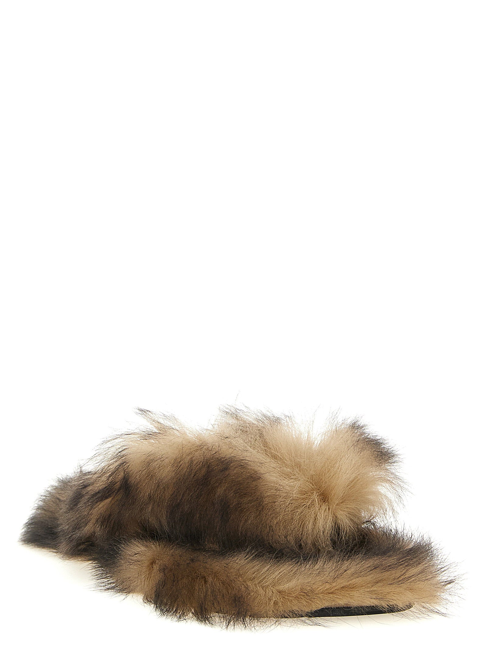 Dolce &amp; Gabbana Sheepskin Sandals Brown