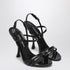 Dolce & Gabbana Black Patent Leather Stiletto Sandals with DG Buckle Black