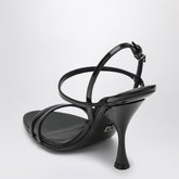 Dolce & Gabbana Black Patent Leather Stiletto Sandals with DG Buckle Black