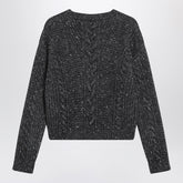 Max Mara Studio Anthracite Cropped Alpaca-Blend Boxy Sweater Orange