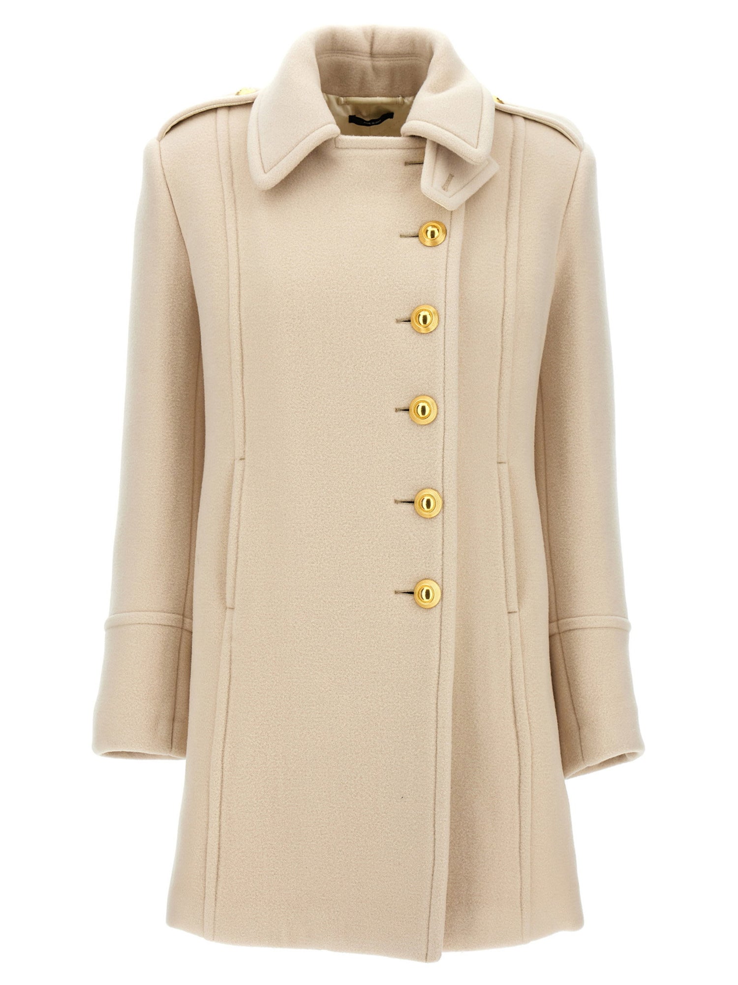 Tom Ford Single-breasted Wool Coat White