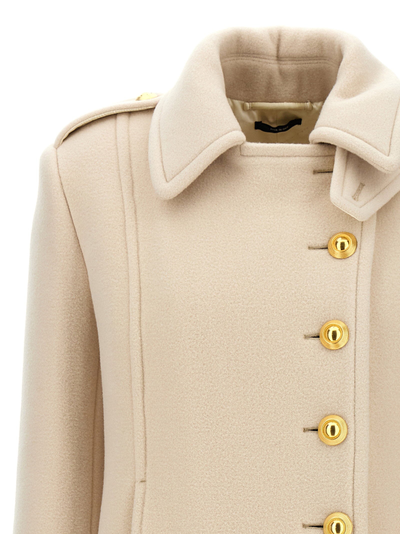 Tom Ford Single-breasted Wool Coat White
