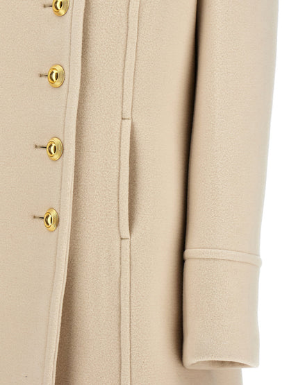 Tom Ford Single-breasted Wool Coat White