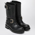 Dolce & Gabbana Black Leather Calf Boots with Buckles Black
