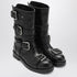 Dolce & Gabbana Black Leather Boots with Buckled Straps Black