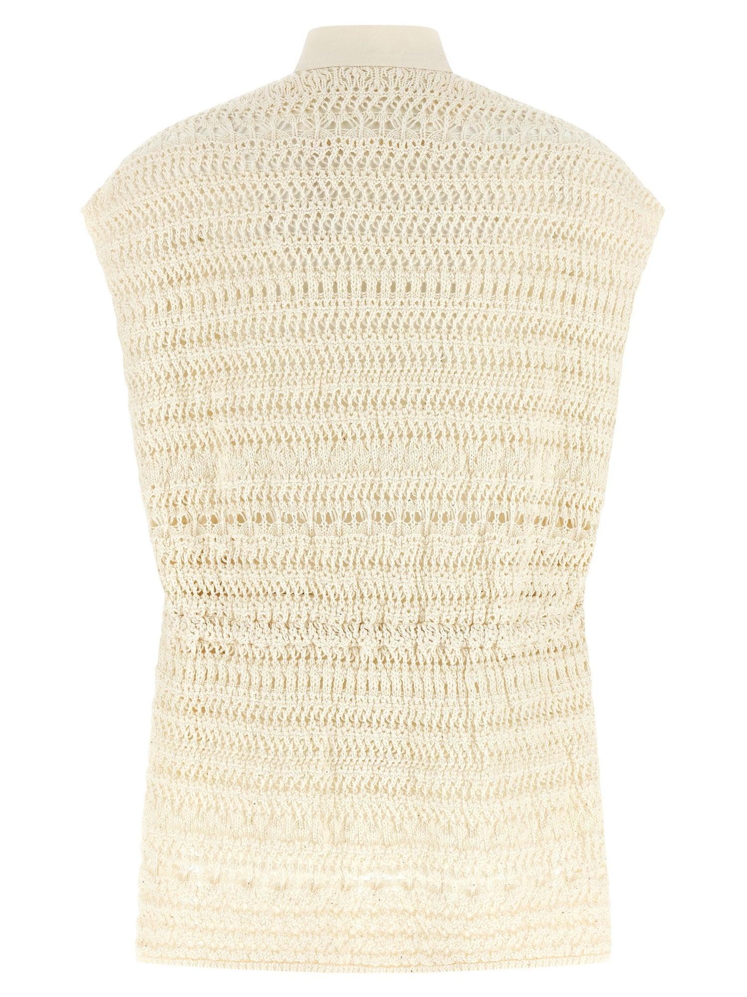 Fabiana Filippi Crochet Vest Beige