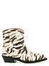 Ganni Western Ankle Boots Beige