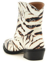 Ganni Western Ankle Boots Beige