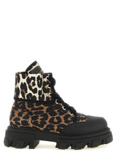 Ganni Denim Ankle Boots Multicolor