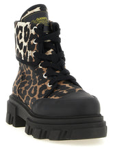 Ganni Denim Ankle Boots Multicolor
