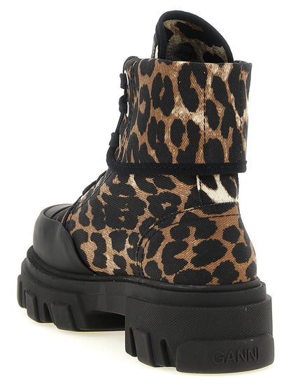 Ganni Denim Ankle Boots Multicolor