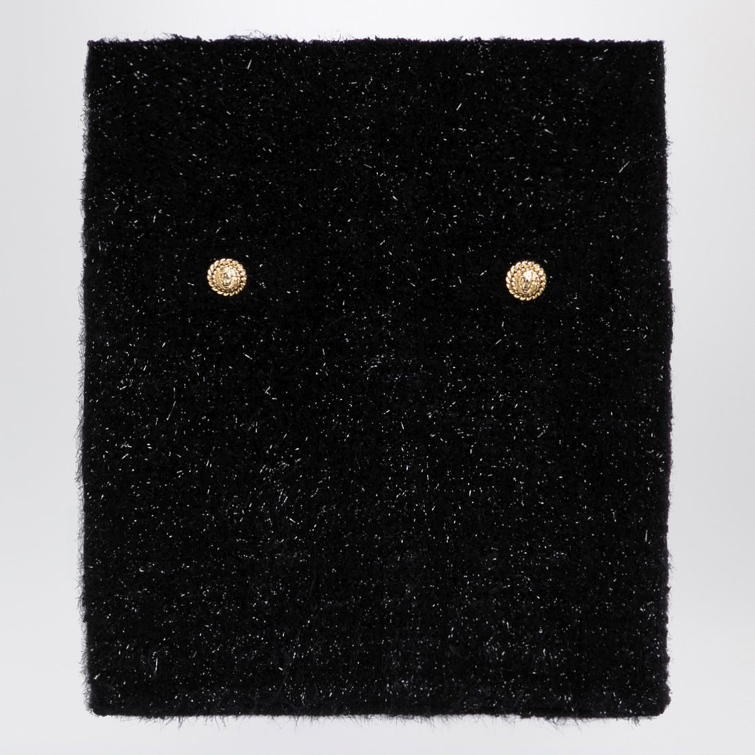 Balmain Black Tweed Miniskirt with Gold Buttons black