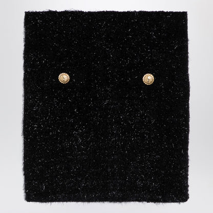 Balmain Black Tweed Miniskirt with Gold Buttons black