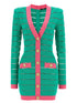 Balmain Two-tone Knit Dress Green