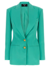 Balmain Logo Button Double-breasted Blazer Light blue