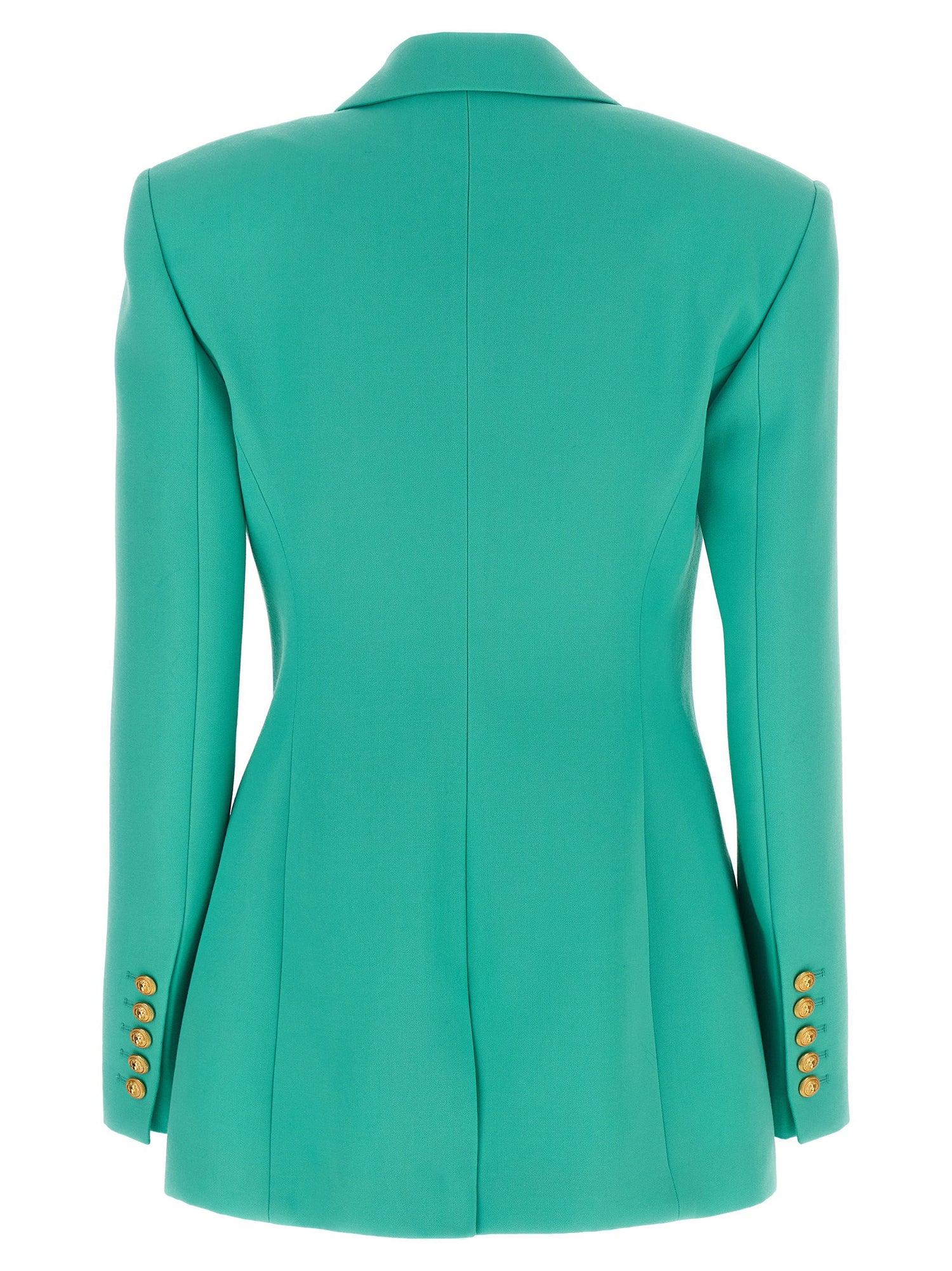 Balmain Logo Button Double-breasted Blazer Light blue