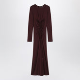 Max Mara Cherry Stretch Jersey Maxi Dress Beige