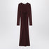Max Mara Cherry Stretch Jersey Maxi Dress Beige
