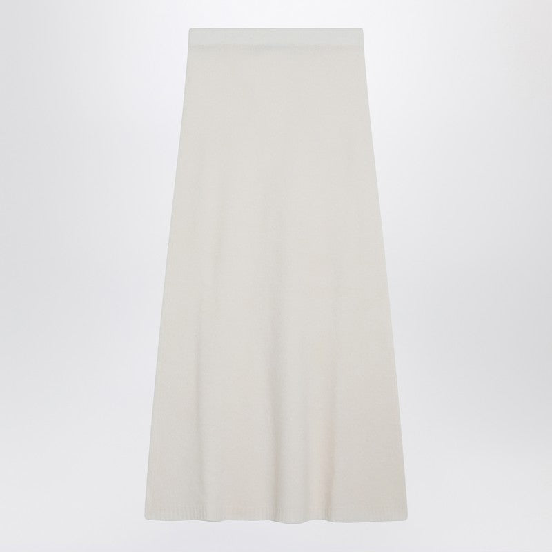 Max Mara Ivory Stretch Cashmere Maxi Skirt White