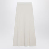 Max Mara Ivory Stretch Cashmere Maxi Skirt White