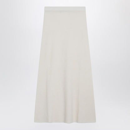 Max Mara Ivory Stretch Cashmere Maxi Skirt White