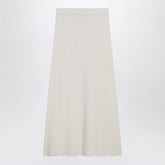 Max Mara Ivory Stretch Cashmere Maxi Skirt White