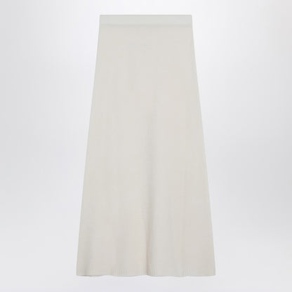 Max Mara Ivory Stretch Cashmere Maxi Skirt White