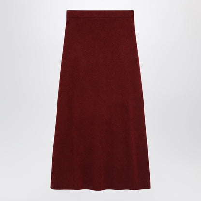 Max Mara Raspberry Stretch Cashmere Long Skirt Brown