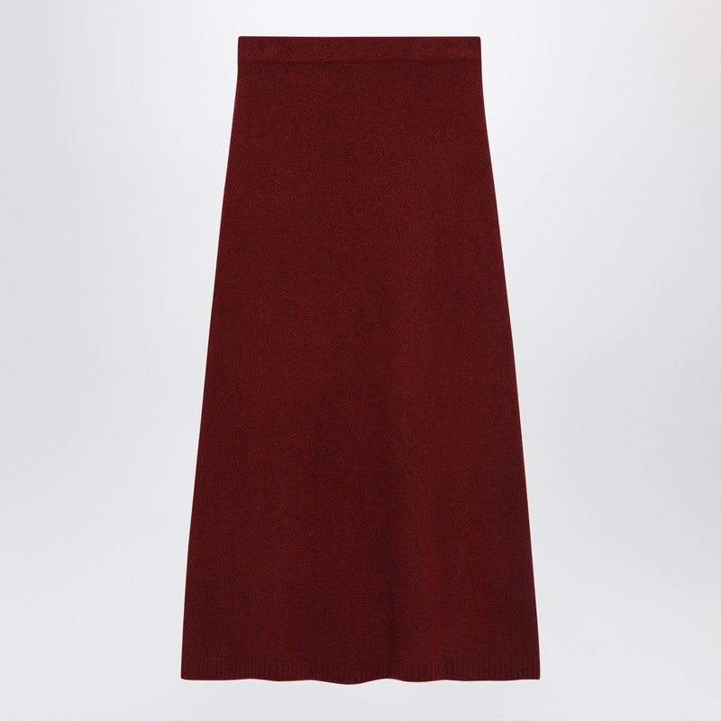 Max Mara Raspberry Stretch Cashmere Long Skirt Brown