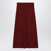 Max Mara Raspberry Stretch Cashmere Long Skirt Brown