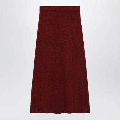 Max Mara Raspberry Stretch Cashmere Long Skirt Brown