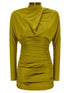 Balmain Draped Mini Dress Green
