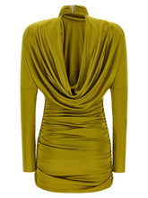 Balmain Draped Mini Dress Green