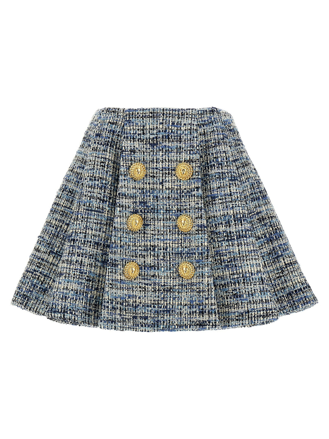 Balmain Tweed Skirt Blue