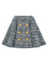 Balmain Tweed Skirt Blue