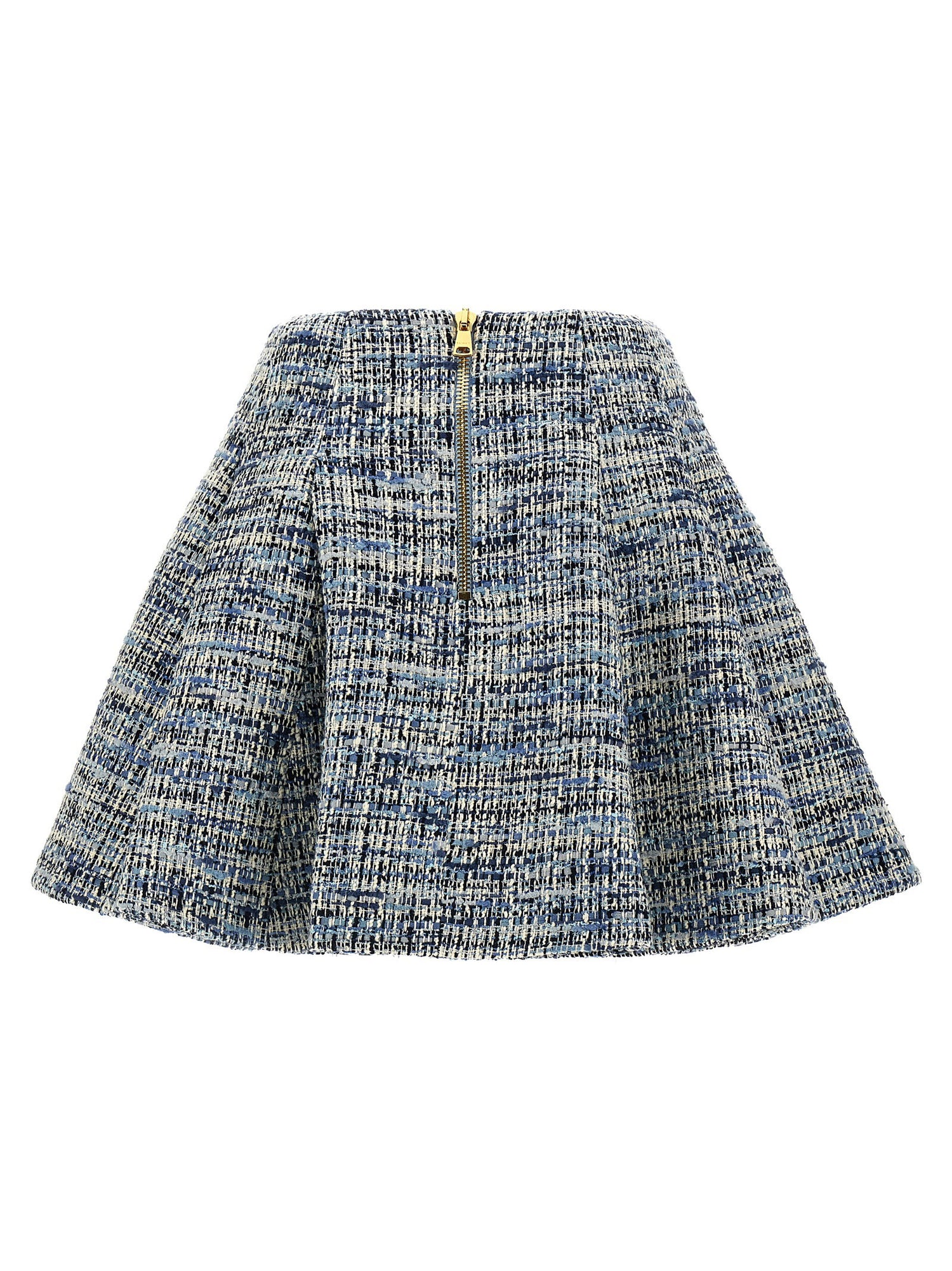 Balmain Tweed Skirt Blue