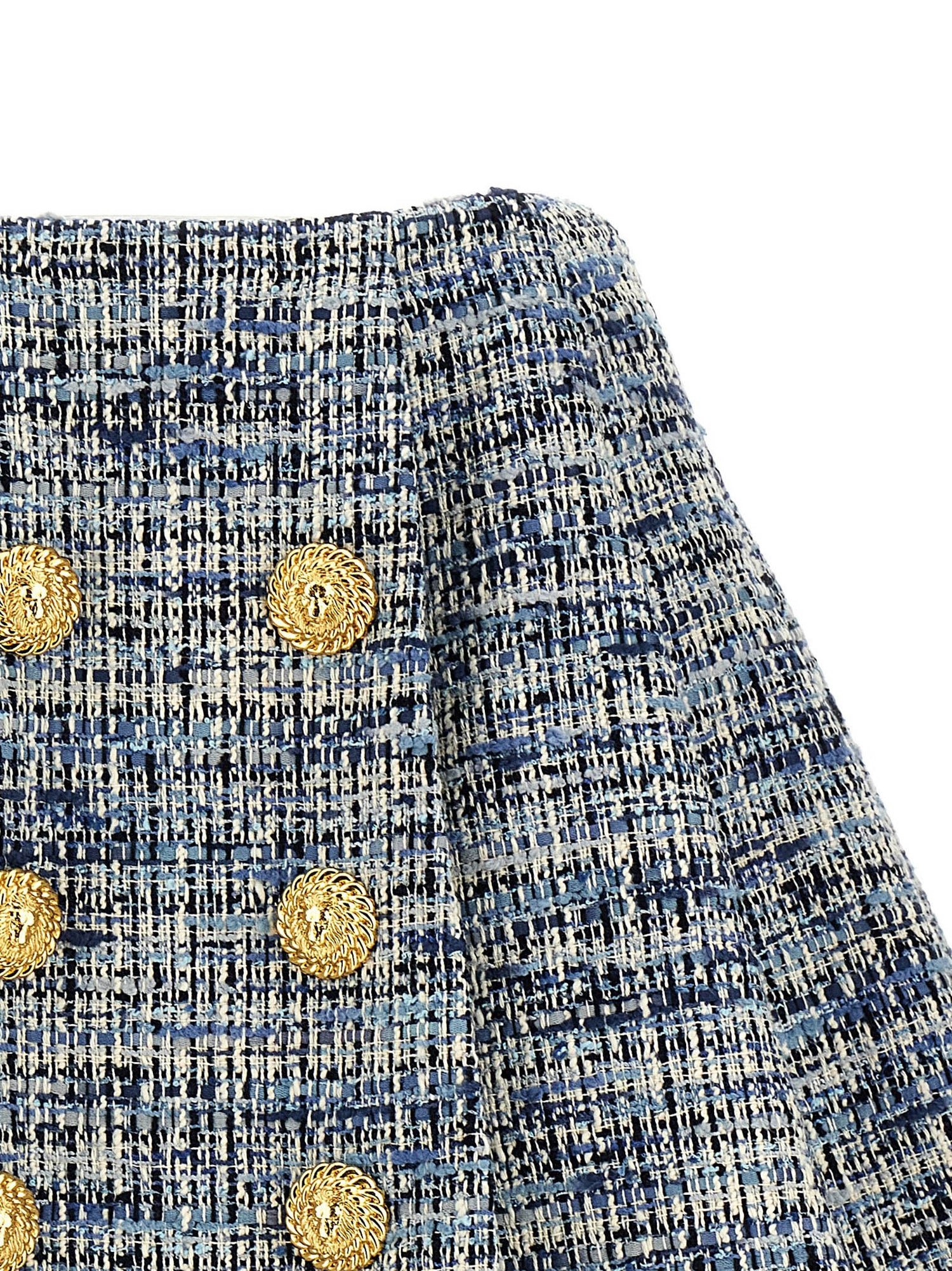 Balmain Tweed Skirt Blue