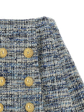 Balmain Tweed Skirt Blue