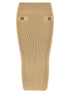 Balmain Ribbed Midi Skirt Beige
