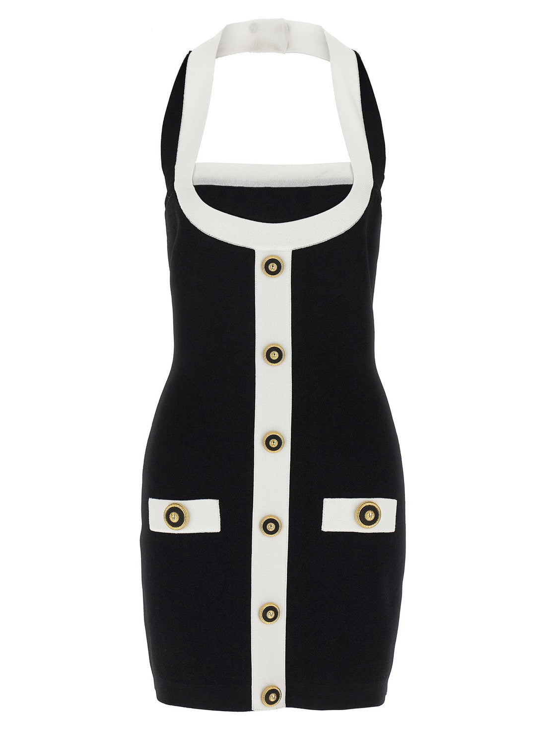 Balmain Filo Leone Catena Dress White/black