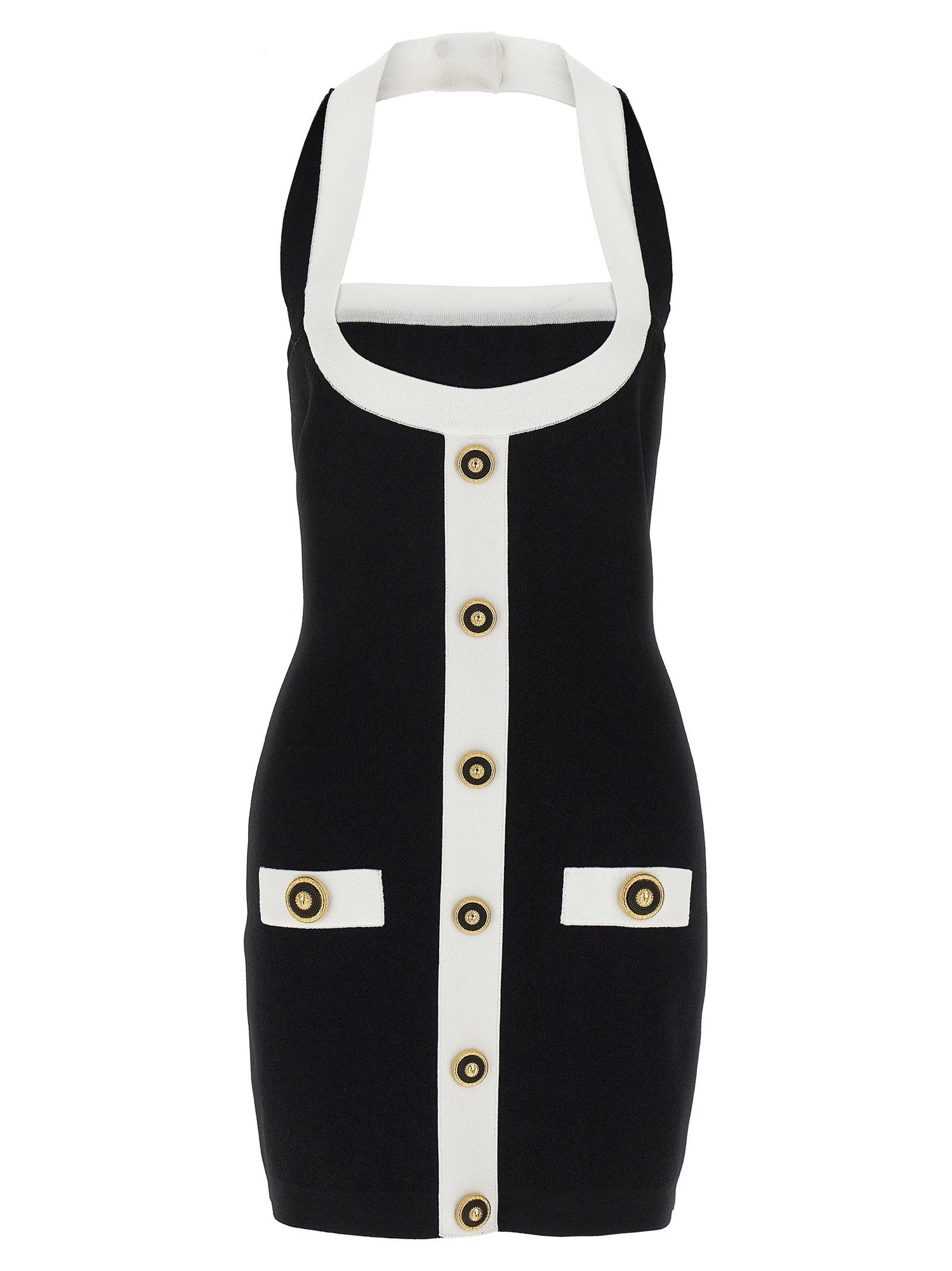Balmain Filo Leone Catena Dress White/black