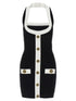 Balmain Filo Leone Catena Dress White/black