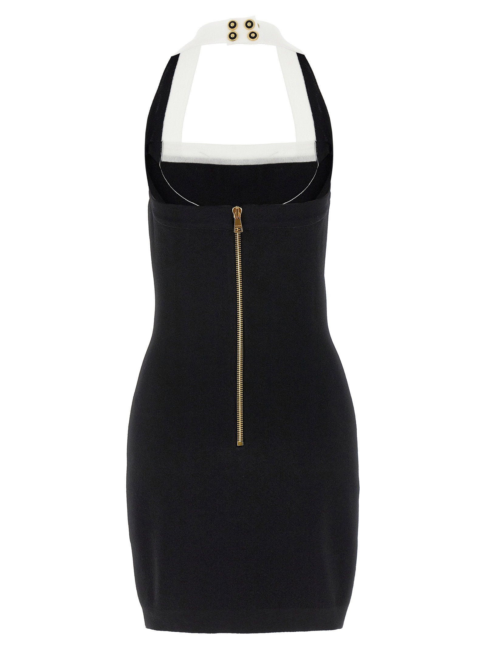 Balmain Filo Leone Catena Dress White/black