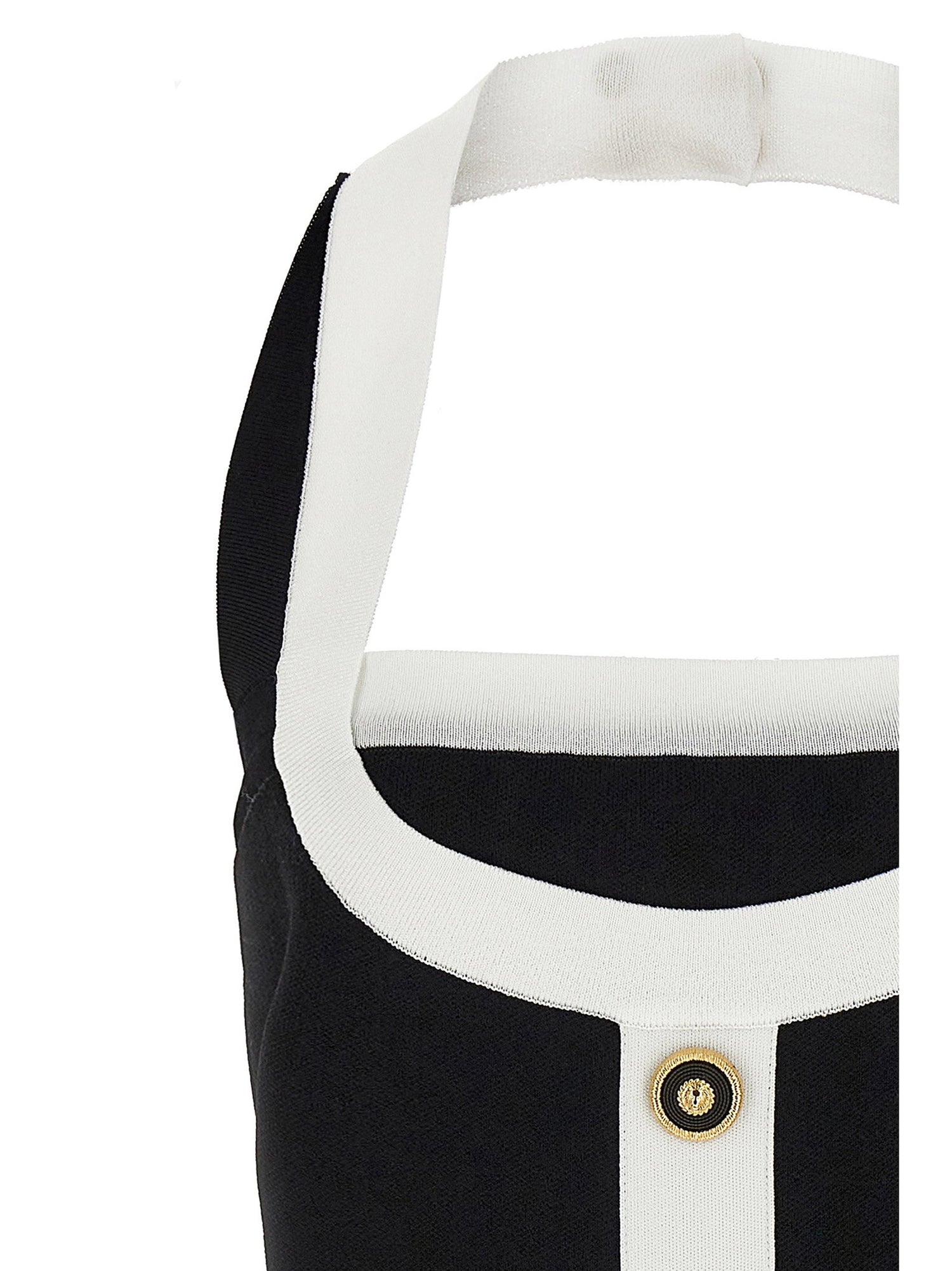 Balmain Filo Leone Catena Dress White/black