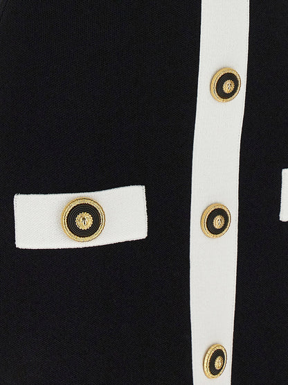 Balmain Filo Leone Catena Dress White/black